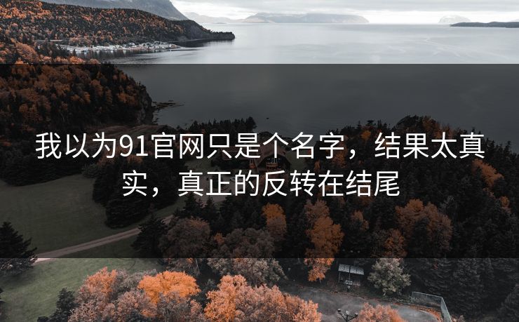 我以为91官网只是个名字,结果太真实,真正的反转在结尾 我以为91官网只是个名字,结果太真实,真正的反转在结尾
