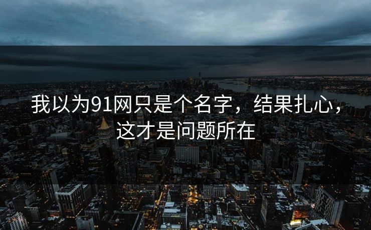 我以为91网只是个名字，结果扎心，这才是问题所在