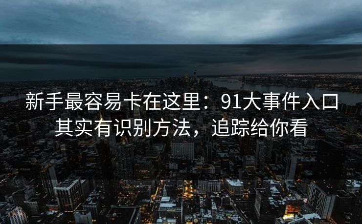 新手最容易卡在这里：91大事件入口其实有识别方法，追踪给你看
