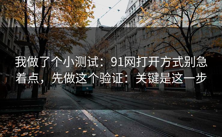 我做了个小测试:91网打开方式别急着点,先做这个验证:关键是这一步 我做了个小测试:91网打开方式别急着点,先做这个验证:关键是这一步