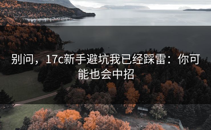 别问，17c新手避坑我已经踩雷：你可能也会中招