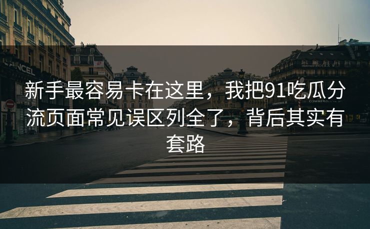 新手最容易卡在这里，我把91吃瓜分流页面常见误区列全了，背后其实有套路